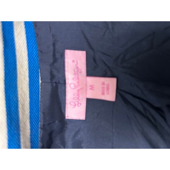 Lilly Pulitzer Blue & White Striped Blazer – Vintage Pink Tag, Nautical Trim, M - Picture 6 of 6